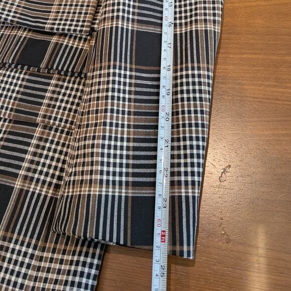 Theory Becket Brown Wool Blend Belted Plaid Checked Blazer, size 8 - Picture 9 of 11